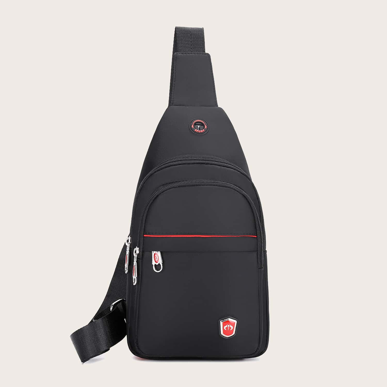 

Guys Zip Front Sling Bag, Black