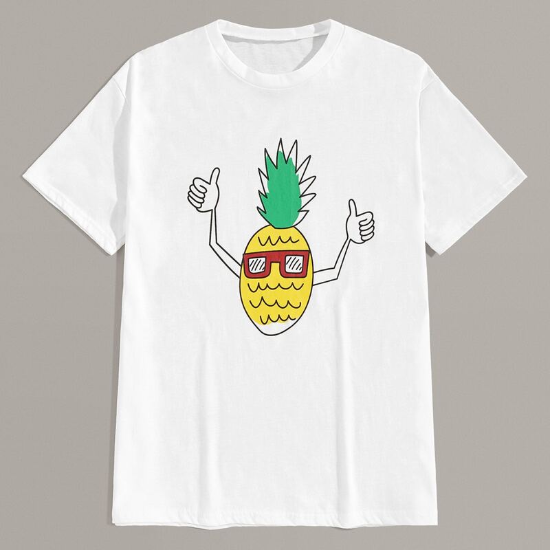 

Guys Cartoon Graphic Short Sleeve Tee, White