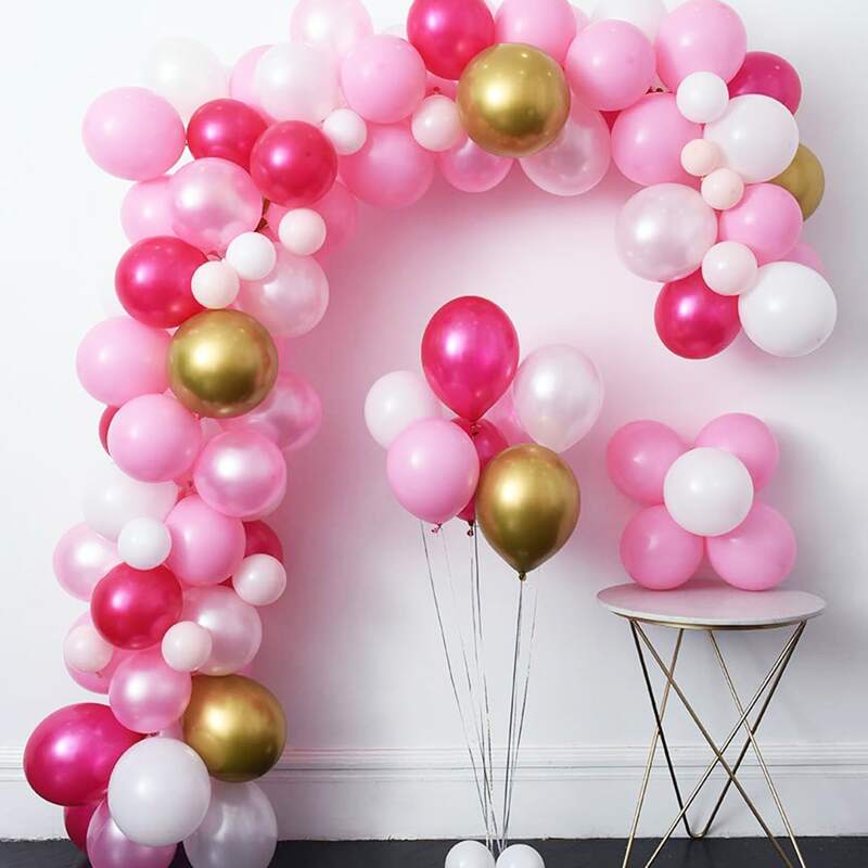 

113pcs Balloon & Paper Flower & Pull Flag Set, Multicolor