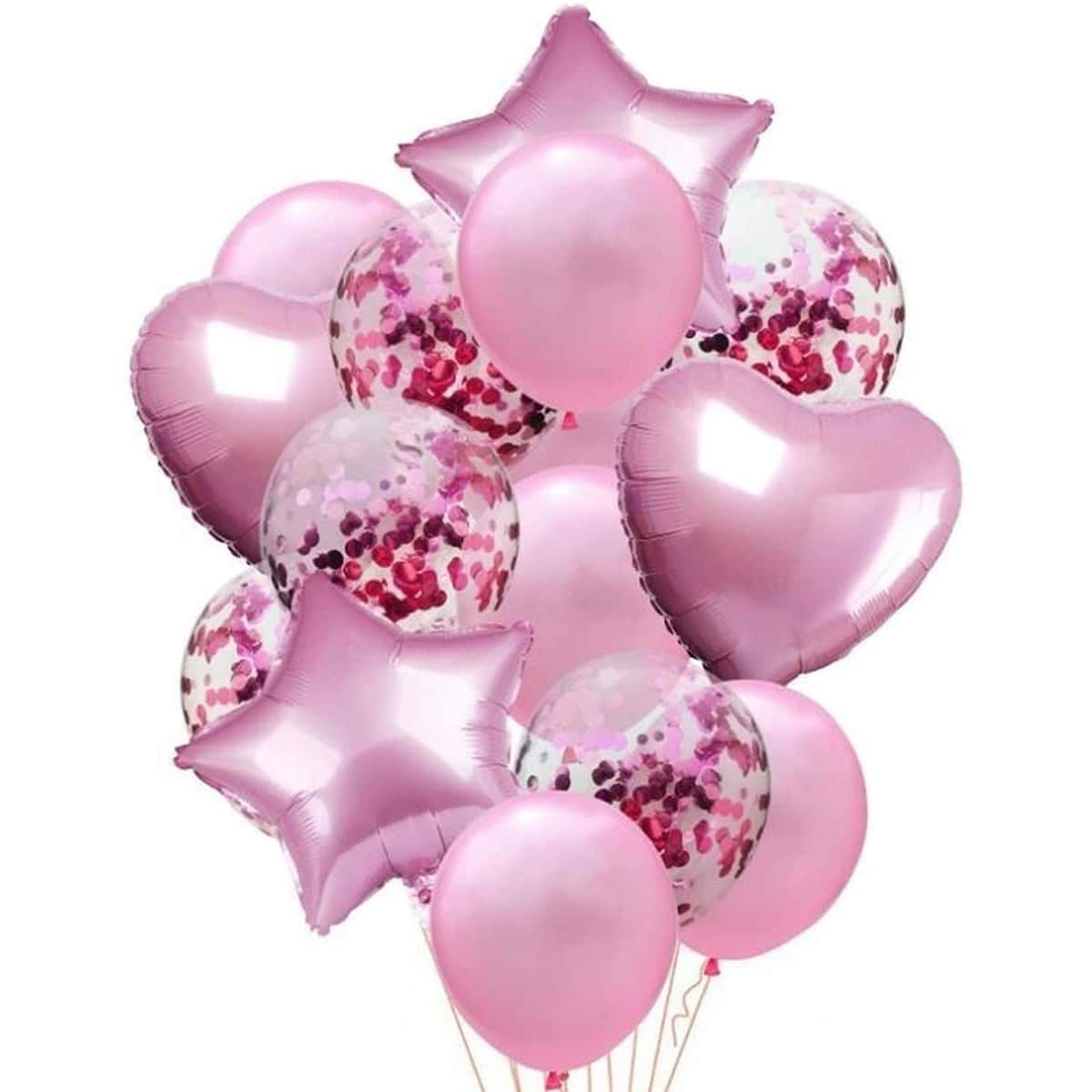 

14pcs Decorative Balloon Set, Pink