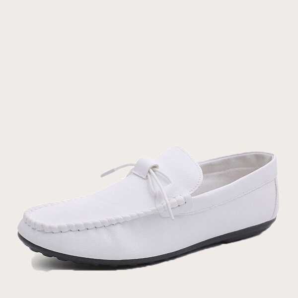 

Men Stitch Detail Loafers, White