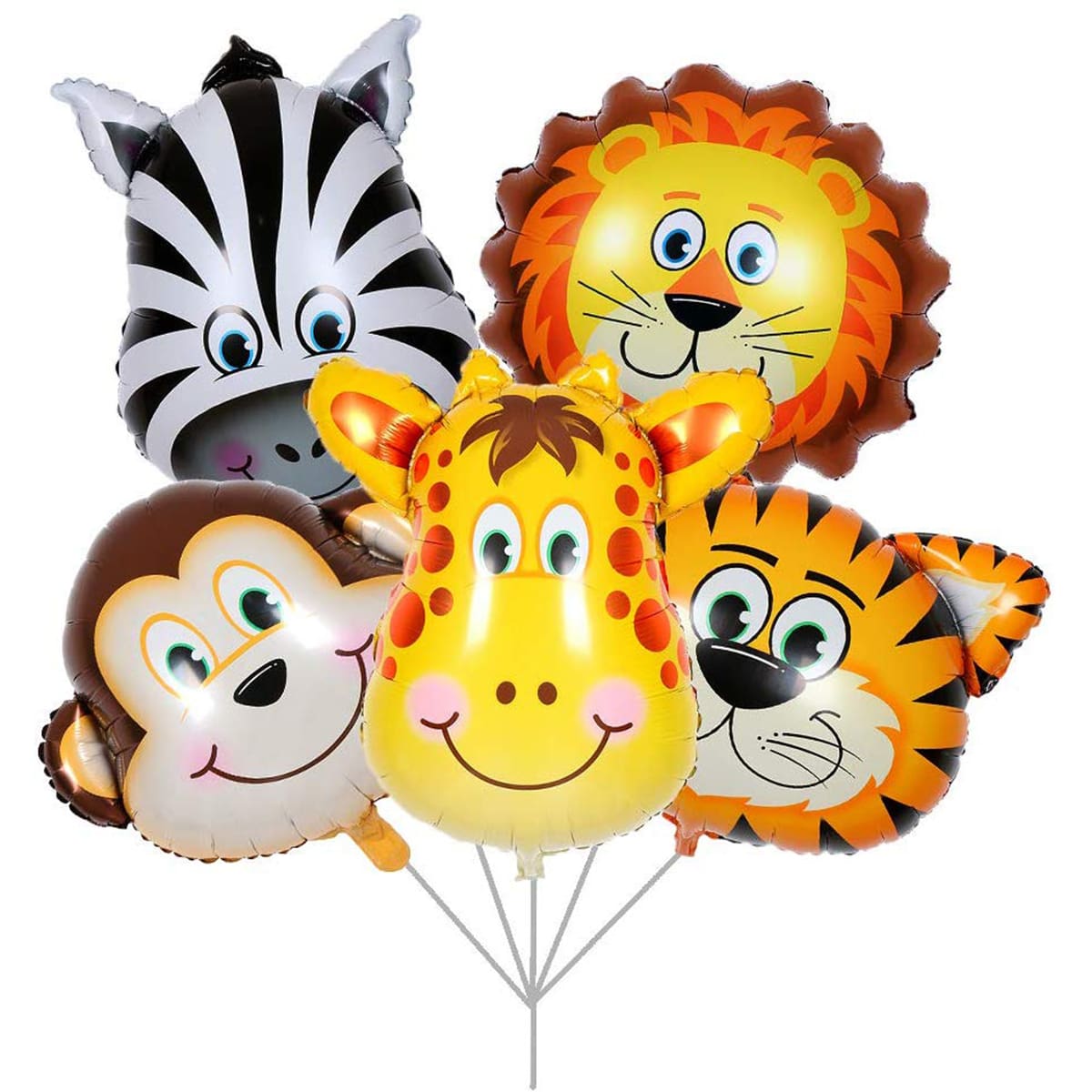 

5pcs Animal Shaped Balloon, Multicolor