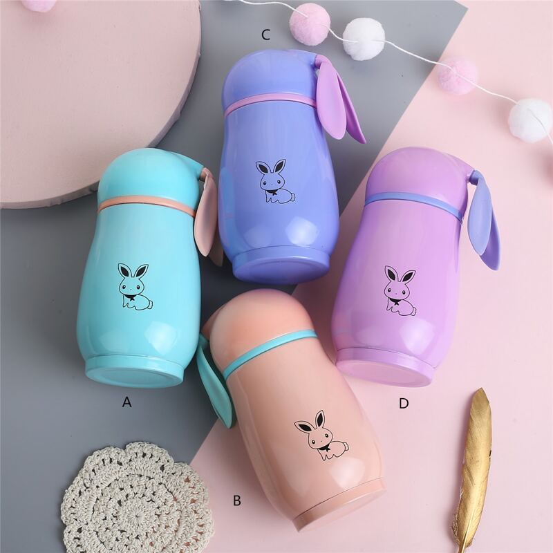 

1pc Cute Rabbit Print Stainless Steel Bottle, Multicolor