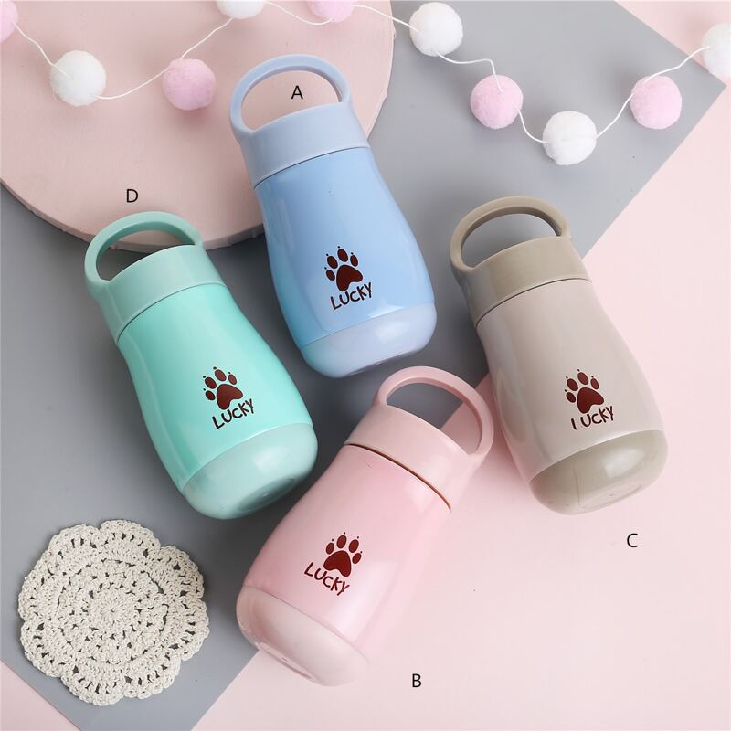 

1pc Paw Print Stainless Steel Bottle, Multicolor