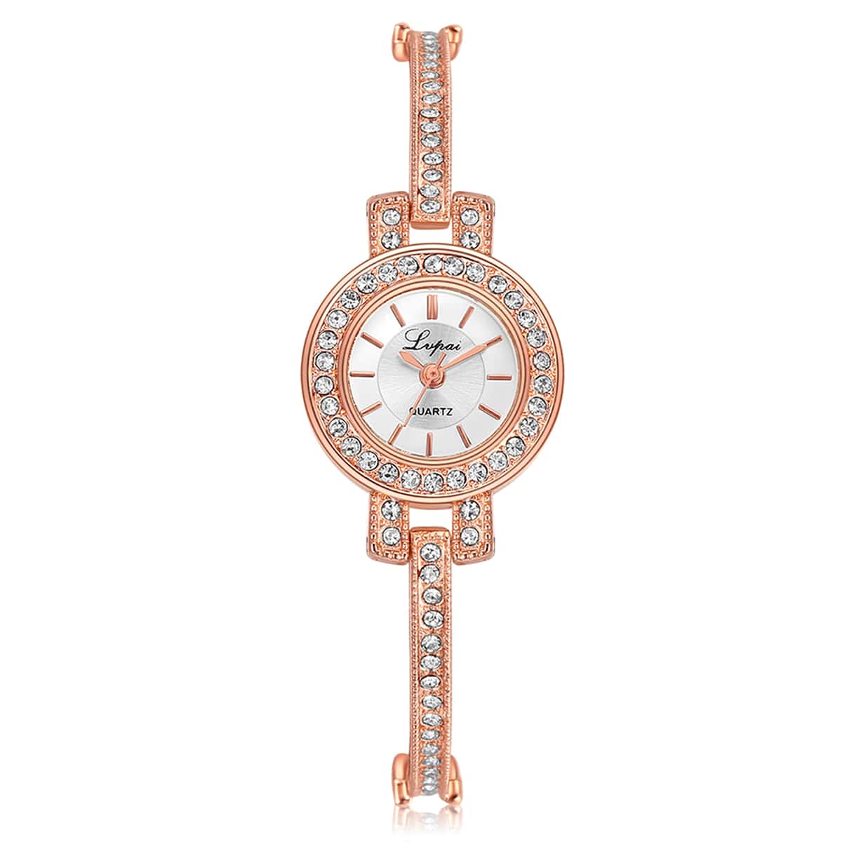 

Slim Band Rhinestone Detail Bracelet Watch