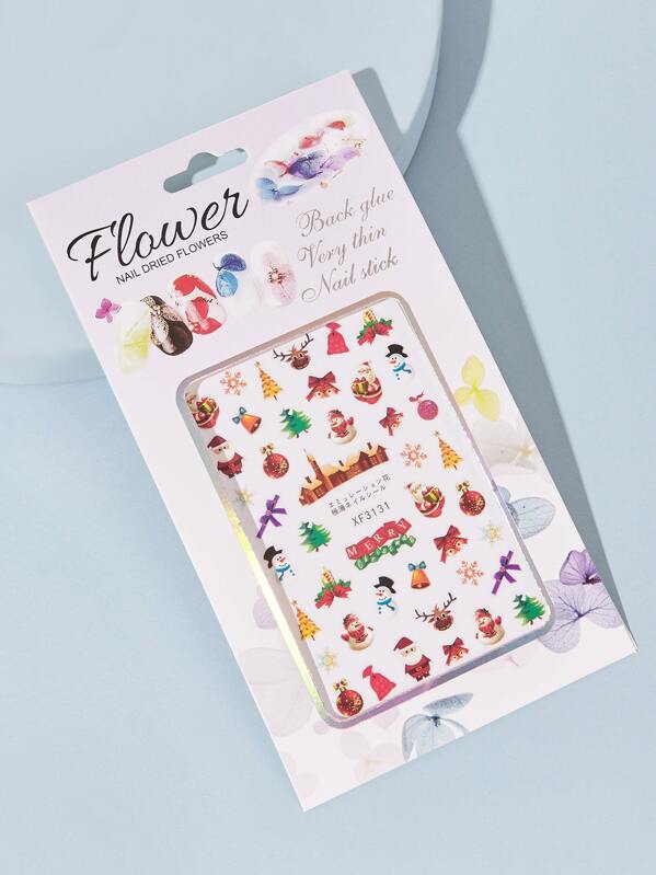 

1sheet Christmas Santa Claus Pattern Nail Sticker, Multicolor