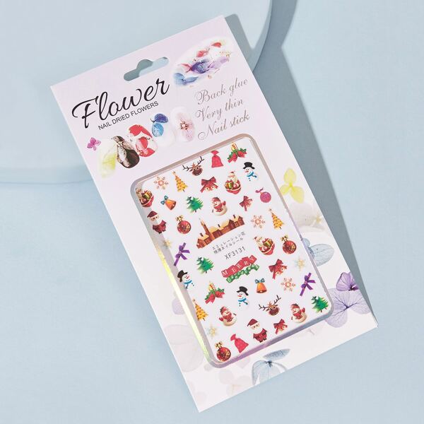 

1sheet Christmas Santa Claus Pattern Nail Sticker, Multicolor