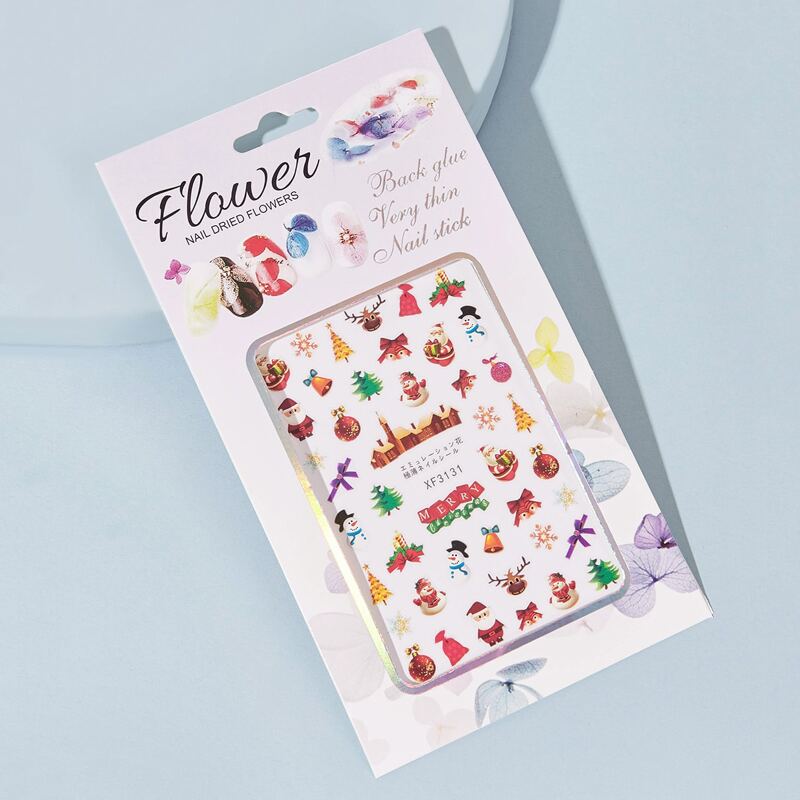 

1sheet Christmas Santa Claus Pattern Nail Sticker, Multicolor