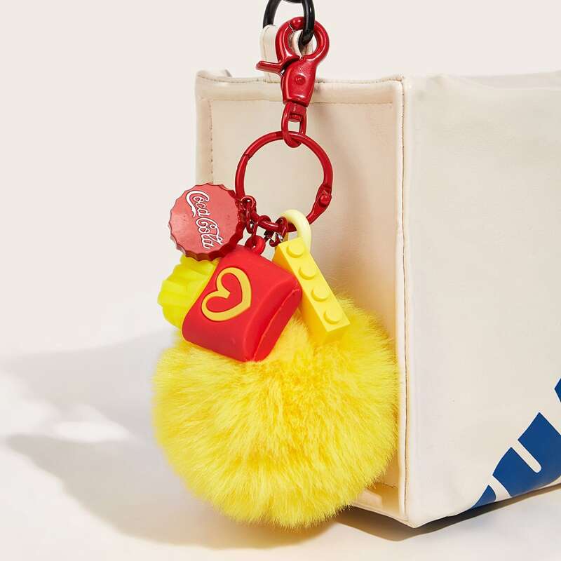 

Pom-pom Charm Bag Accessory, Yellow