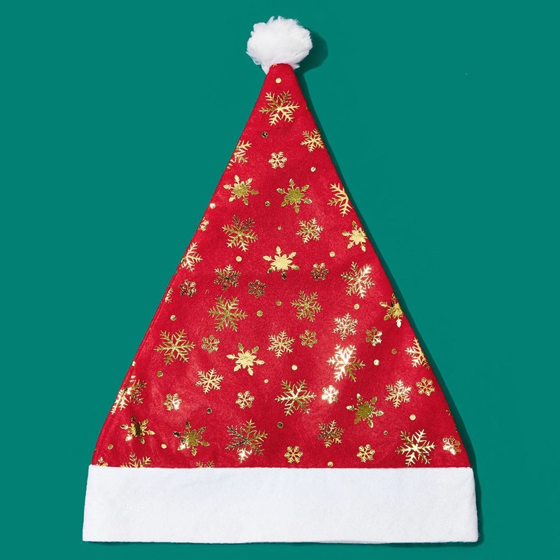 

1pc Snowflake Christmas Hat Decoration, Red