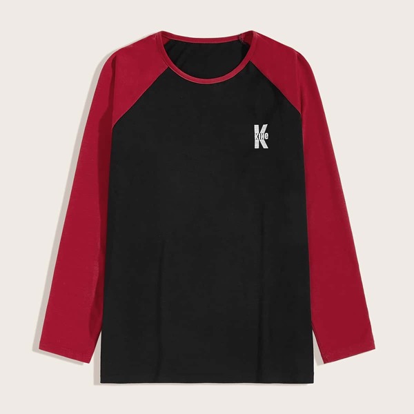 

Men Letter Graphic Baseball Tee, Black