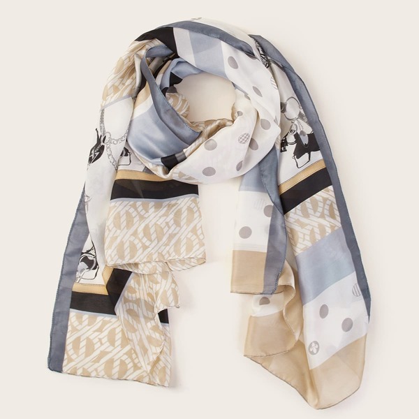 

Chain & Polka Dot Scarf, Multicolor
