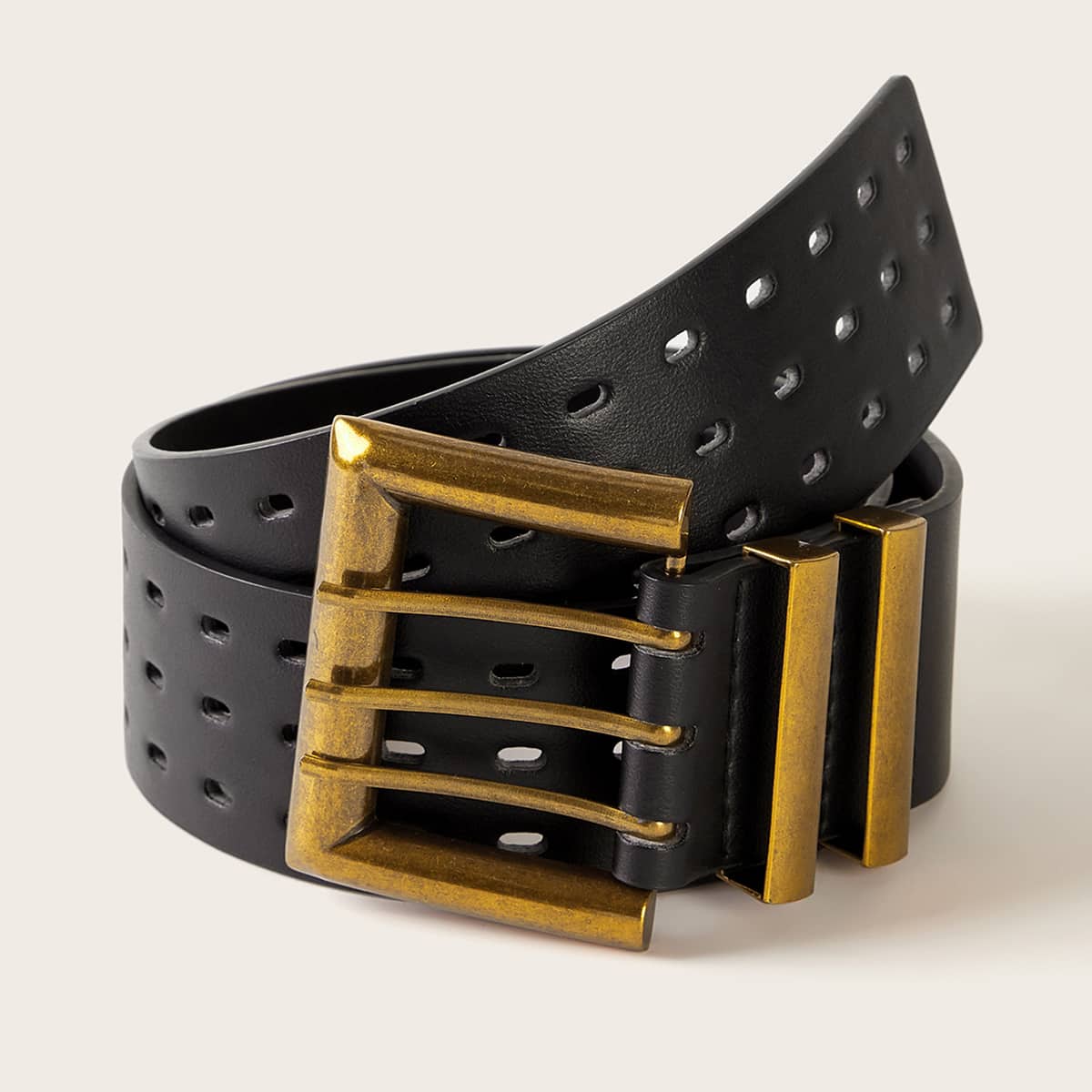

Hollow Out Buckle Belt, Black