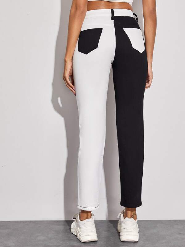 two tone jeans shein