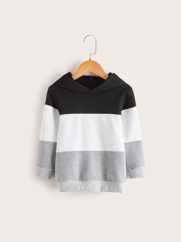 

Toddler Boys Cut And Sew Hooded Sweatshirt, Multicolor
