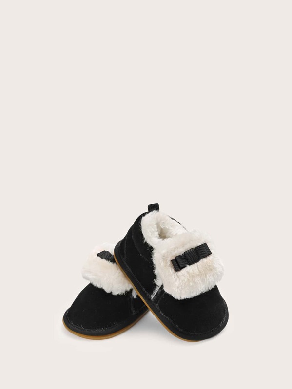 

Baby Girl Bow Decor Ankle Boots, Black