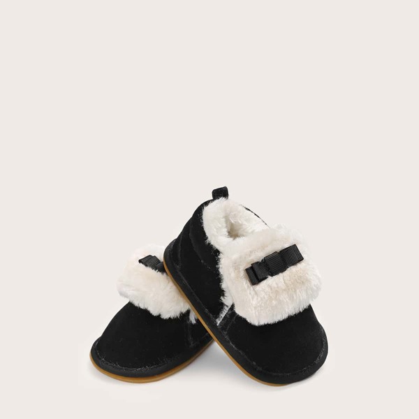 

Baby Girl Bow Decor Ankle Boots, Black