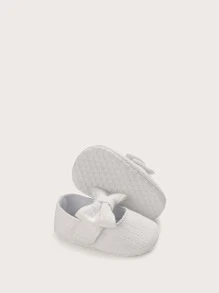 Zapatos de bebé niña con diseño de lazo - Blanco - Ver 3