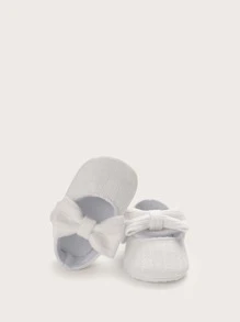 Zapatos de bebé niña con diseño de lazo - Blanco - Ver 4