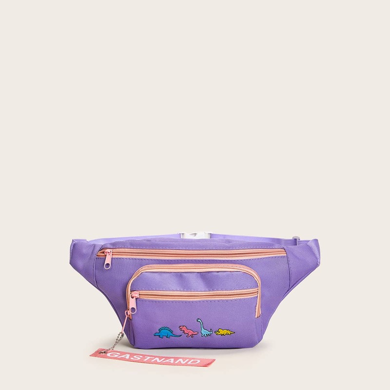 

Cartoon Embroidered Fanny Pack, Purple