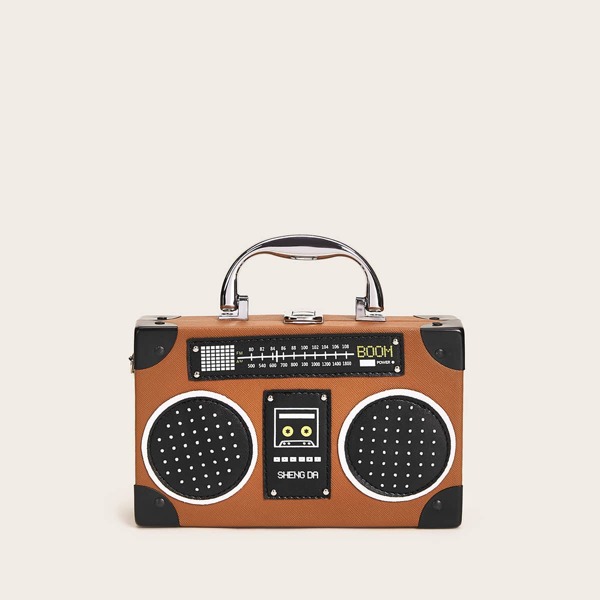 

Radio Design Structured Satchel Bag, Brown