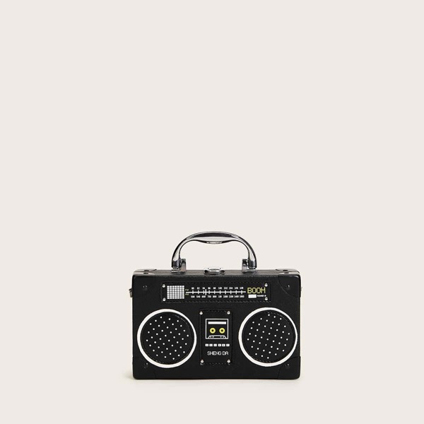 

Radio Design Structured Satchel Bag, Black