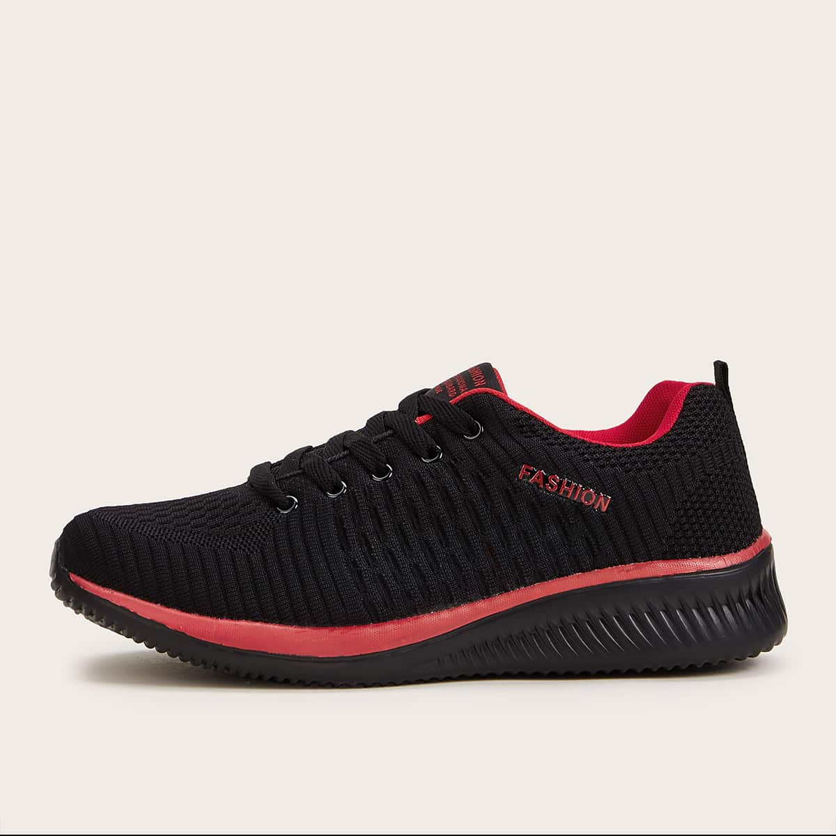 

Guys Letter Graphic Mesh Trainers, Black