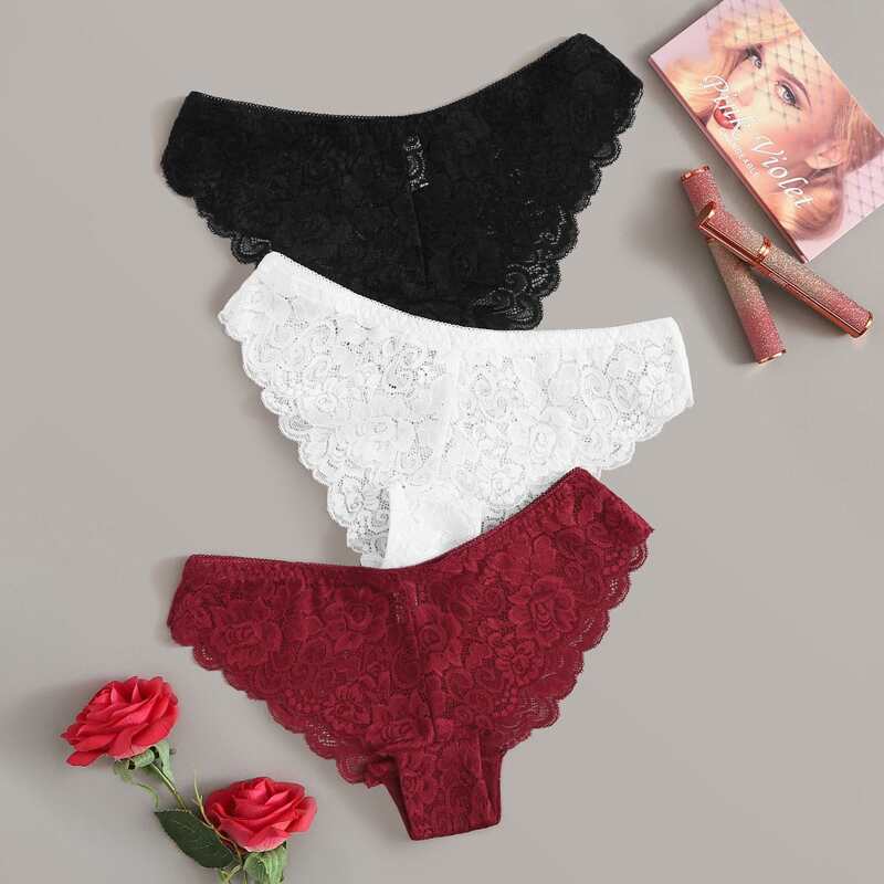 

3pack Floral Lace Panty Set, Multicolor
