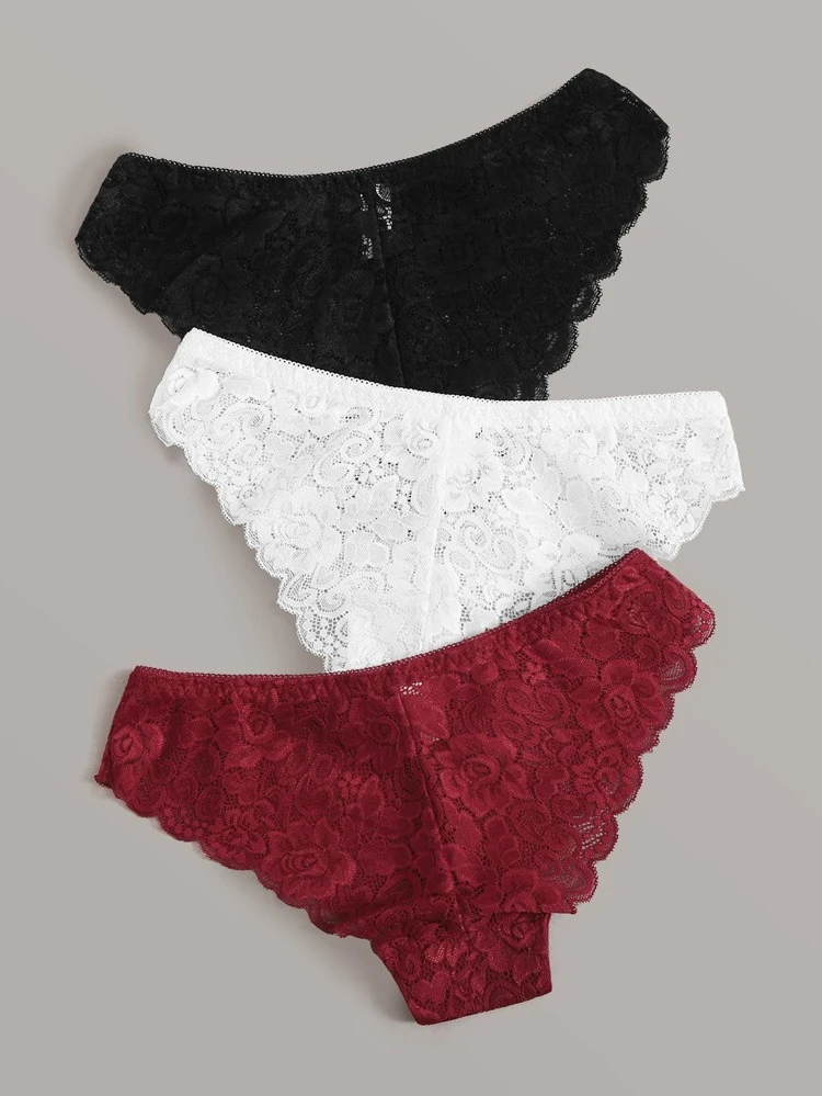 3pack Floral Lace Panty Set