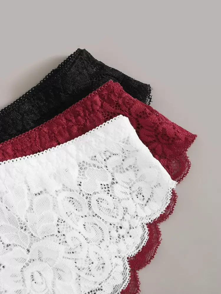 3pack Floral Lace Panty Set