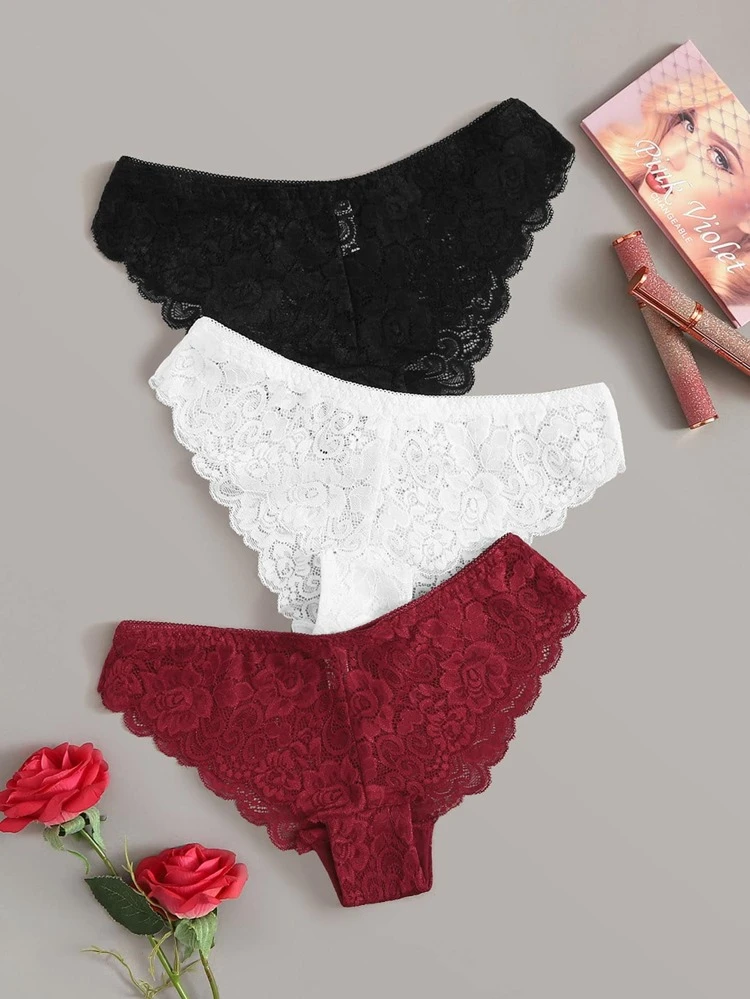 3pack Floral Lace Panty Set