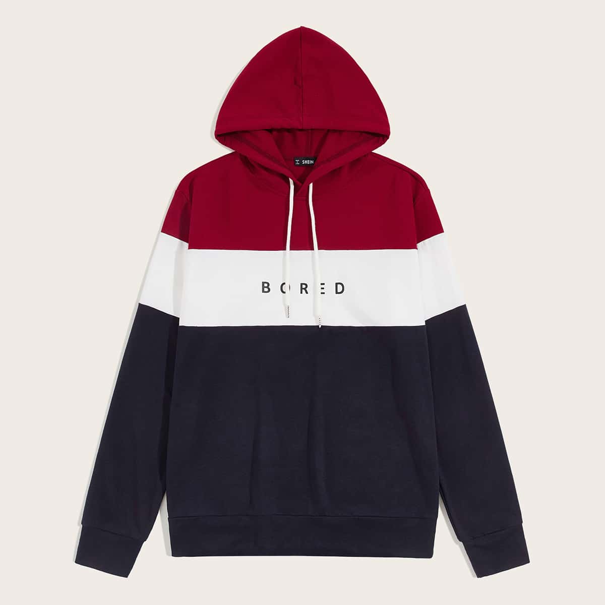 

Guys Letter Graphic Colorblock Drawstring Hoodie, Multicolor