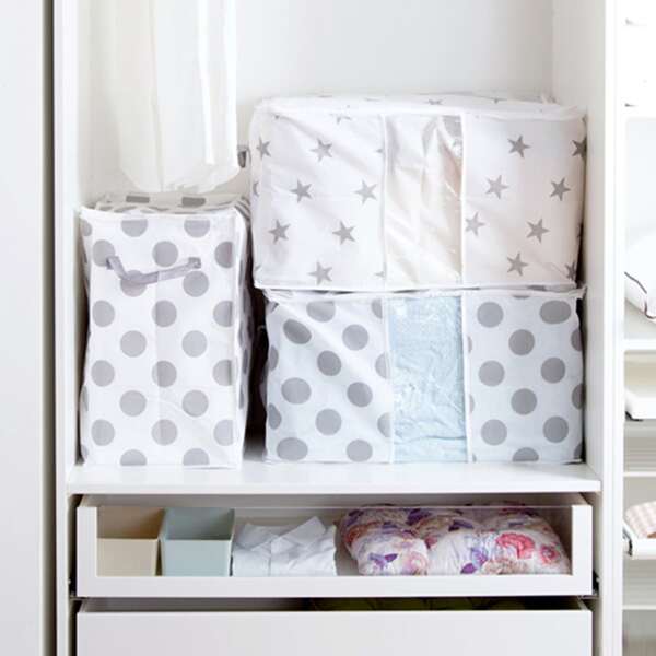

1pc Dot & Star Print Quilt Storage Bag, Multicolor