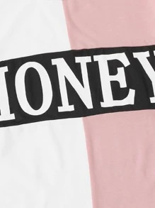 Muchica 字母圖案t恤和拼接側縫緊身褲套裝 - 彩色 - 查看 3