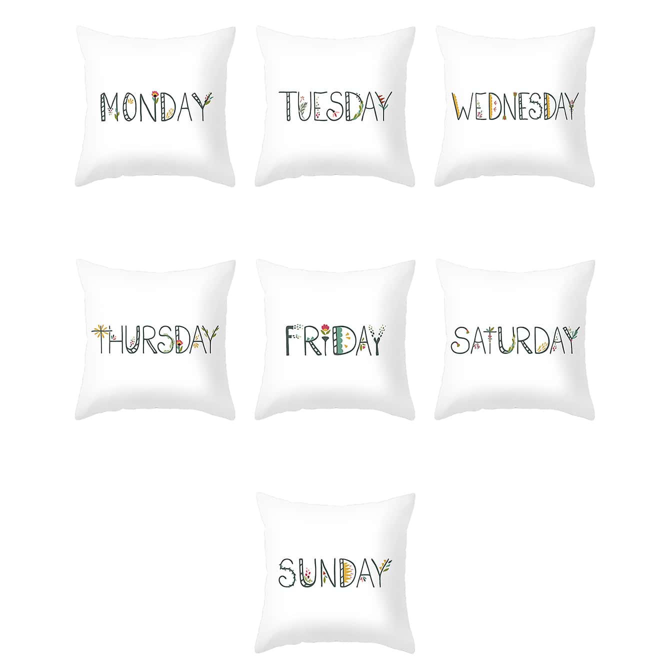 

1pc Cute Letter Graphic Cushion Cover, White