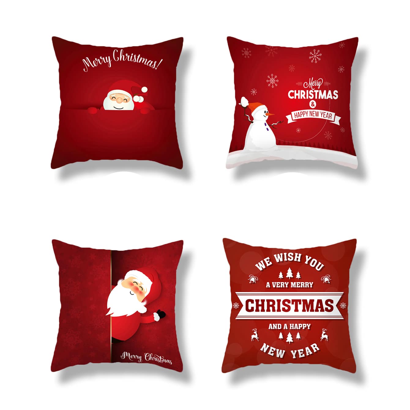 

1pc Santa Claus Print Cushion Cover, Red