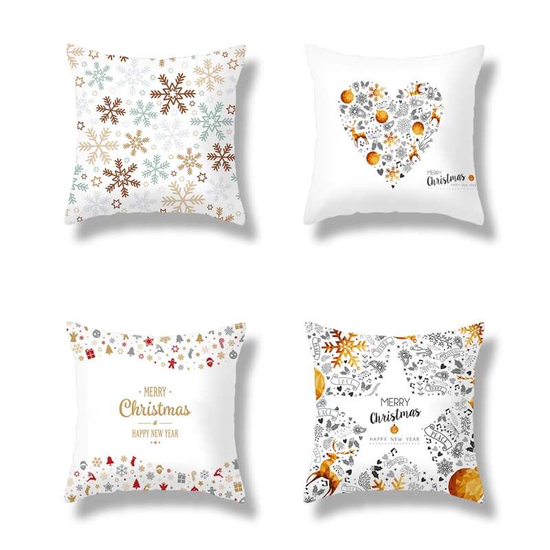 

1pc Christmas Slogan Print Cushion Cover, Multicolor