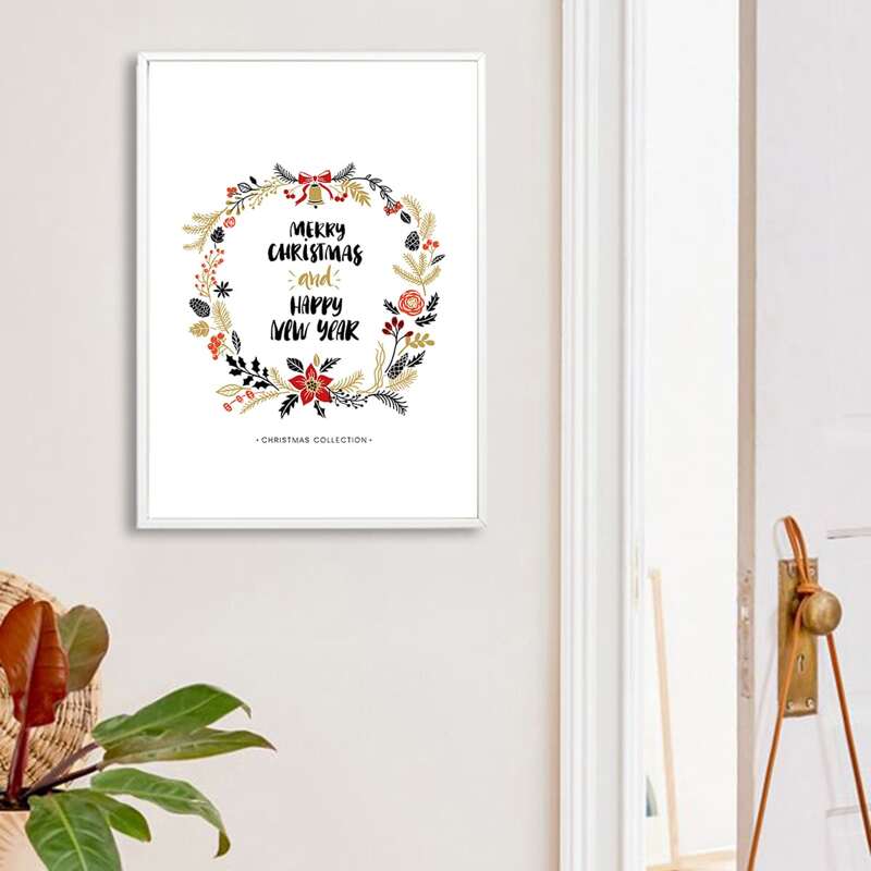 

Christmas Slogan & Wreath Wall Print Without Frame