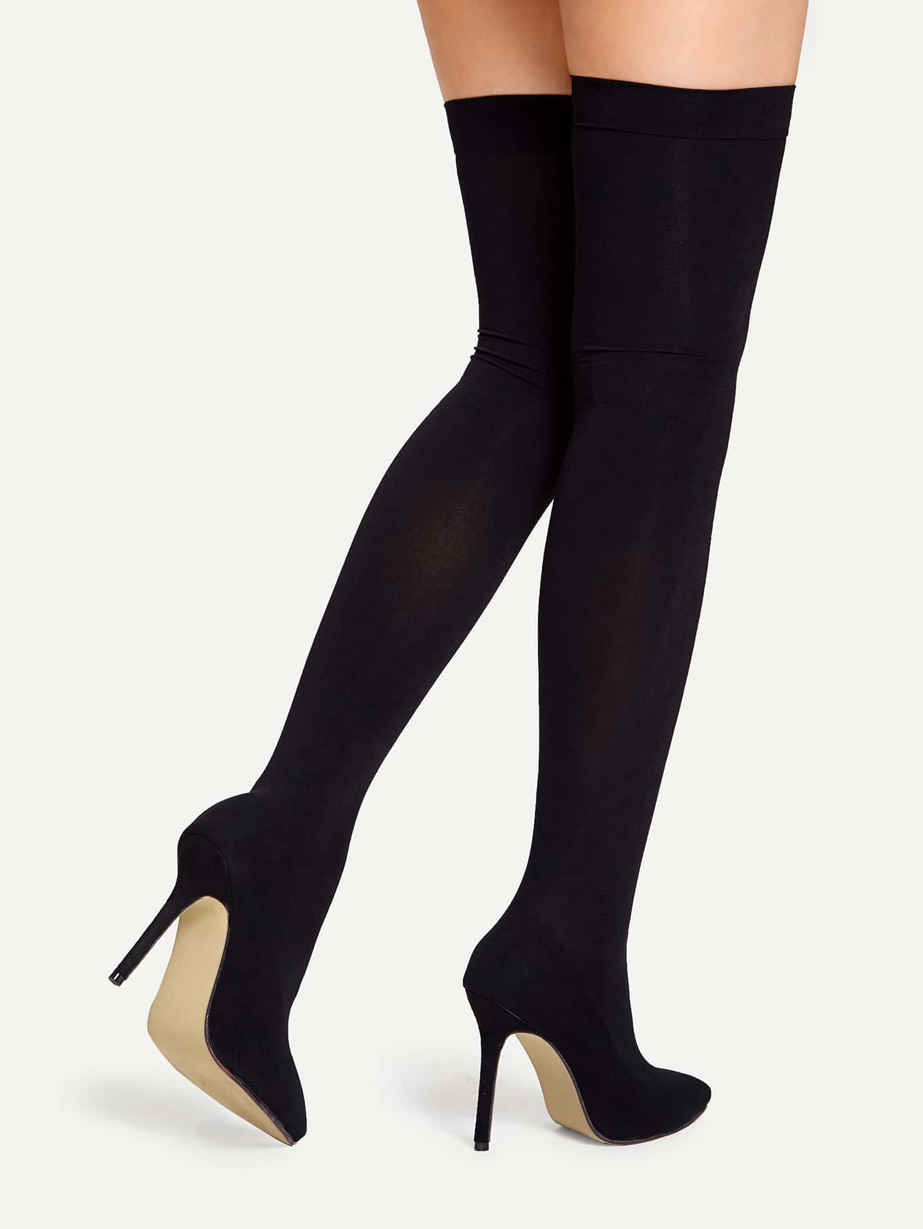 thigh high sock heels
