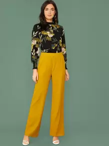 Mulvari Floral Print Mock Neck Top - Multicolor - View 5