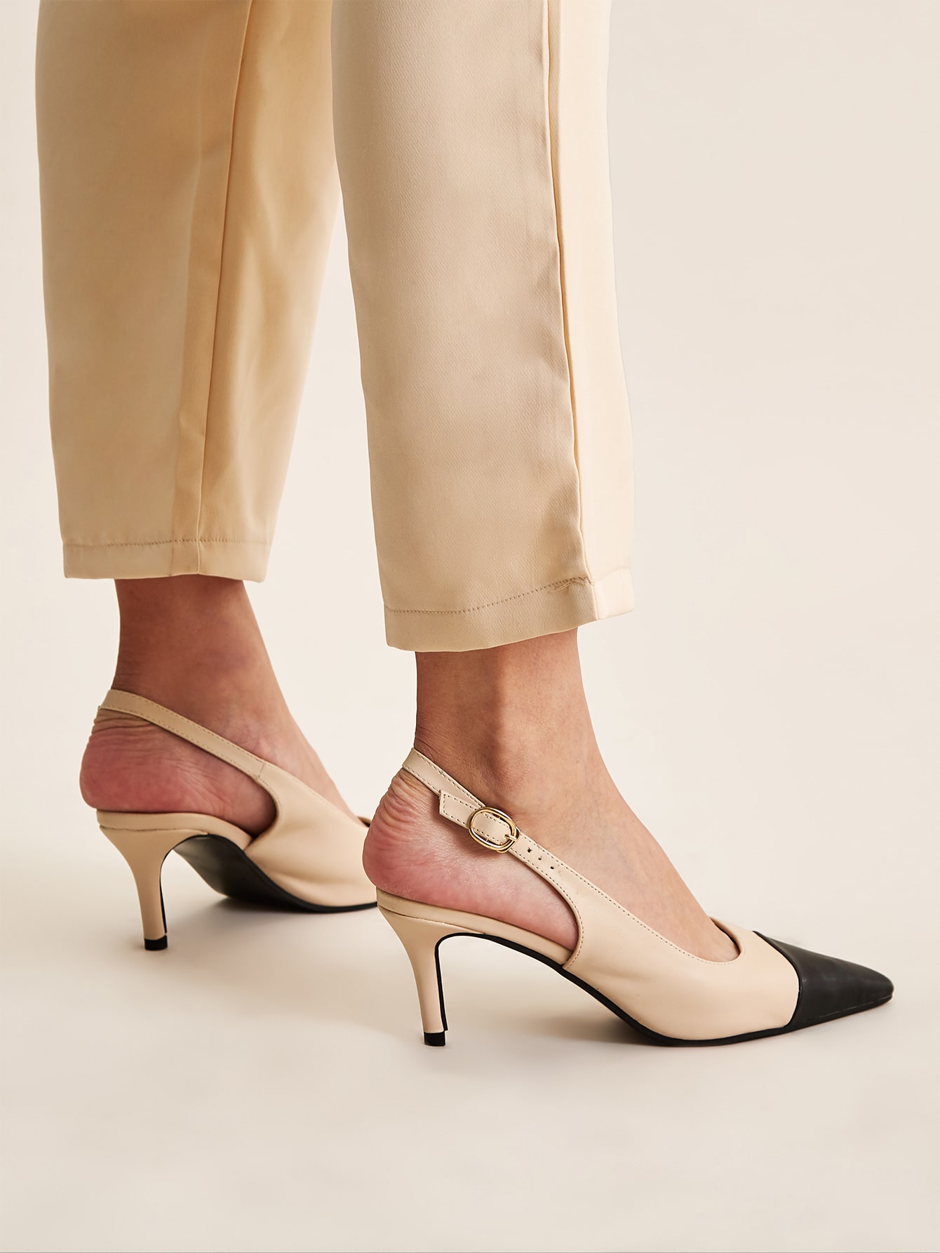 two tone slingback heels