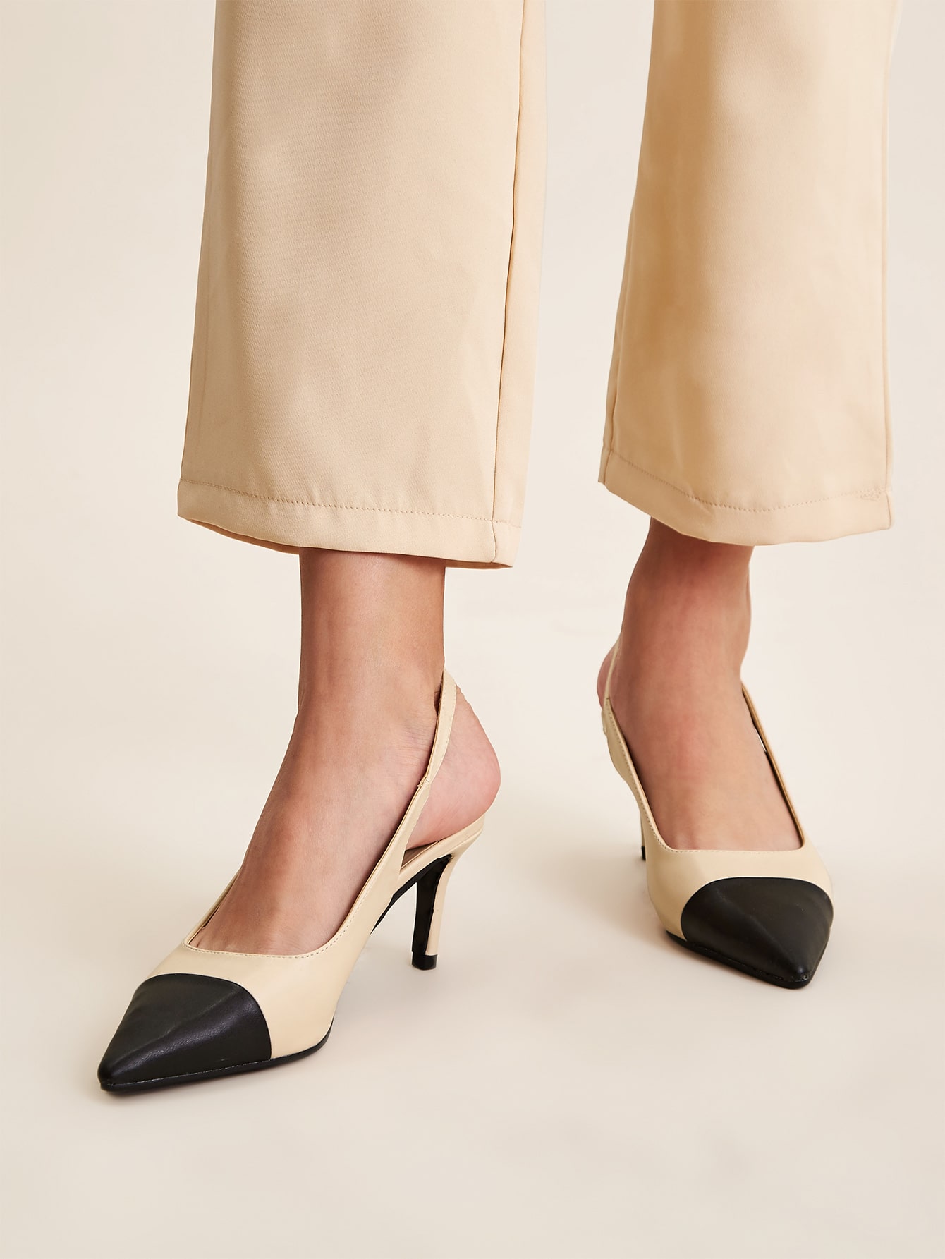 2 tone slingback shoes