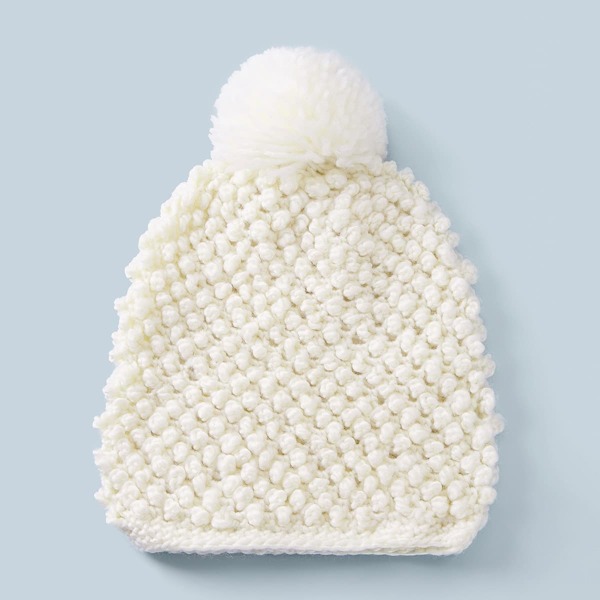 

Pom Pom Decor Knit Beanie, White