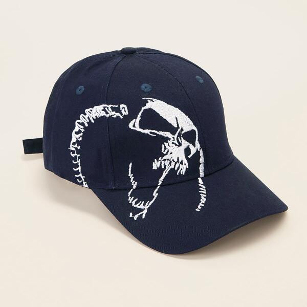 

Men Figure Embroidery Baseball Cap, Black