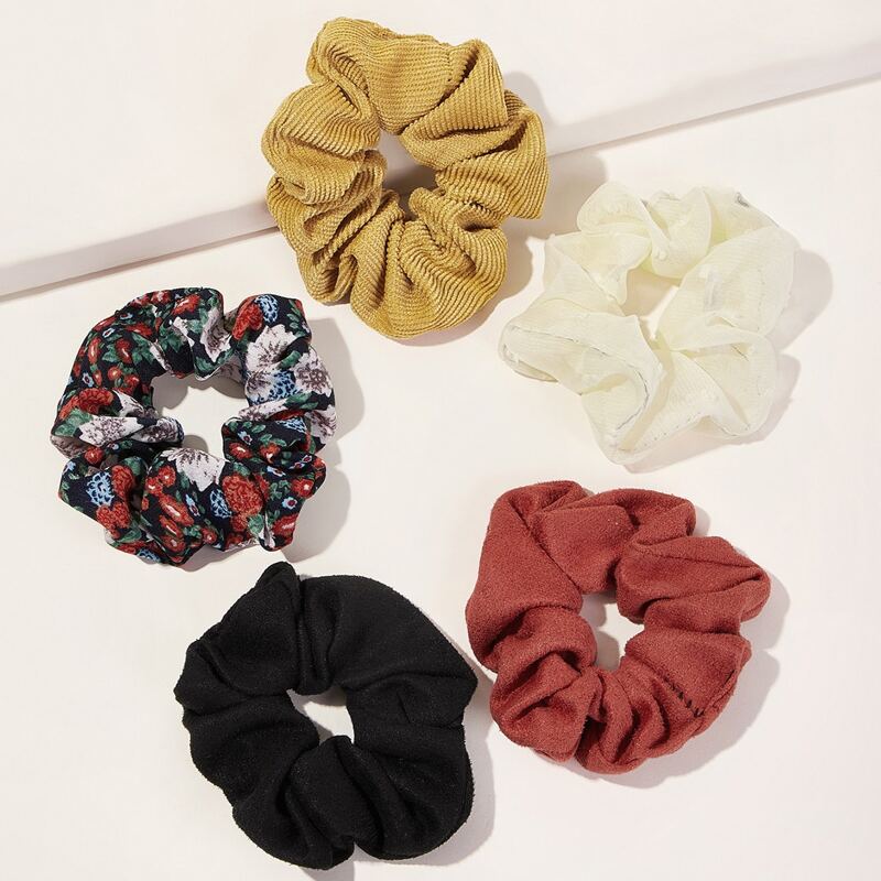 

5pcs Ditsy Floral Pattern Scrunchie, Multicolor