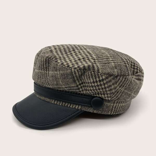

Men Plaid Pattern Baker Boy Hat, Multicolor
