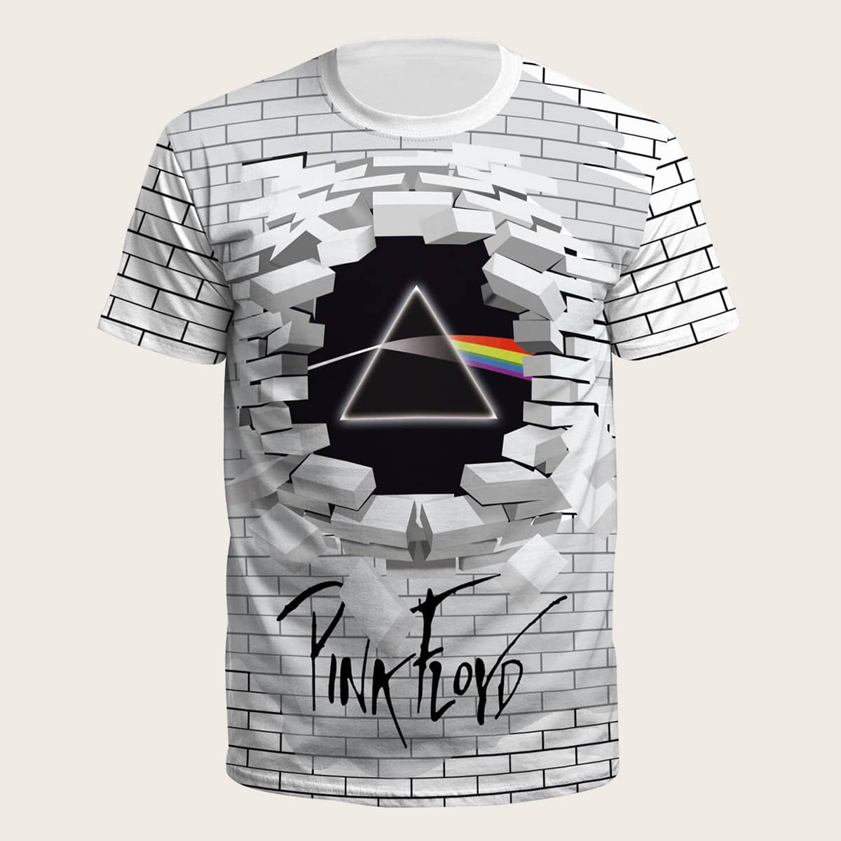 

Guys 3D Graphic Print Short Sleeve Tee, Multicolor