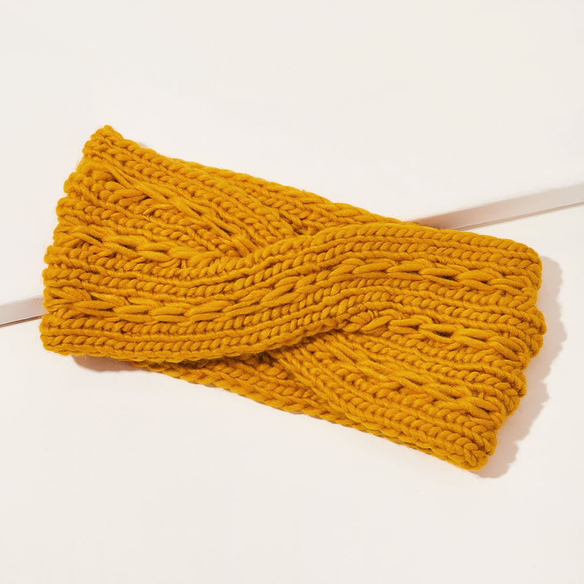 

Braided Knit Headband, Yellow