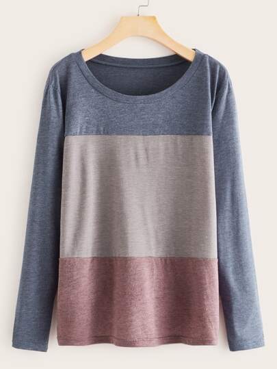 Color-Block Space Dye Long Sleeve Tee
