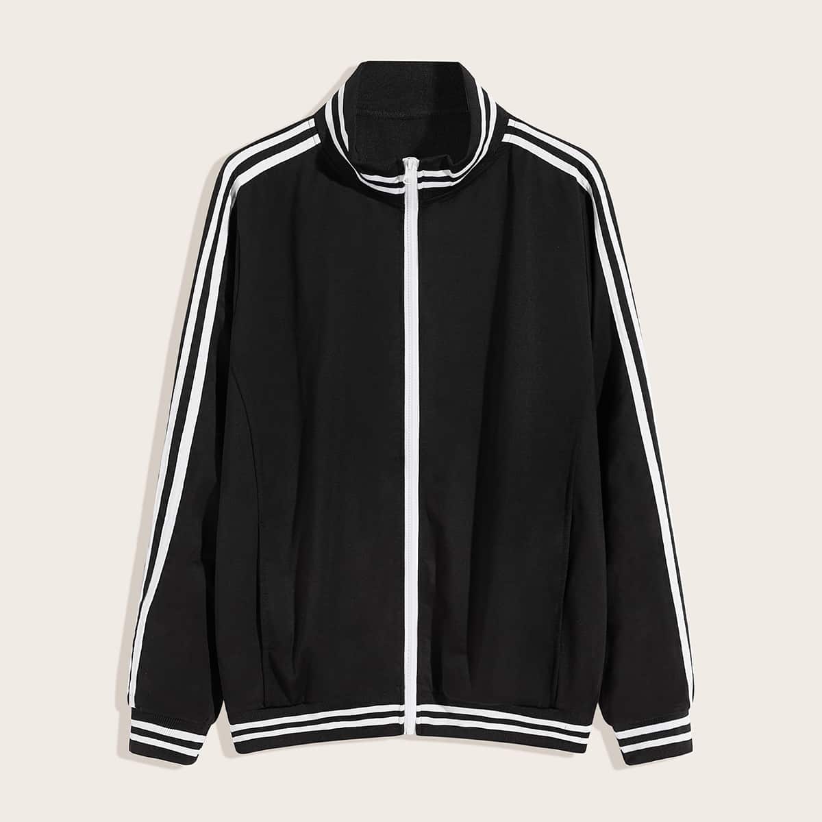 

Guys Side Stripe Bomber Jacket, Black